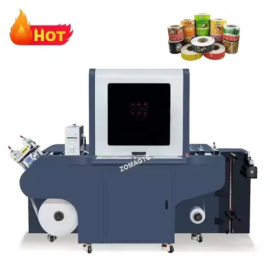 Automatic Digital Cmyk Roll to Roll Sticker Label UV LED Label Printer Adhesive Label Printing Machine with Spot UV Varnish 