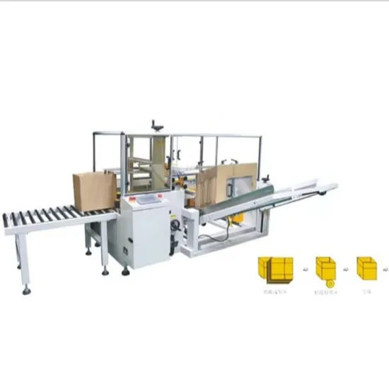 Carton Forming and Box Packaging Machines on The Factory Production Line 